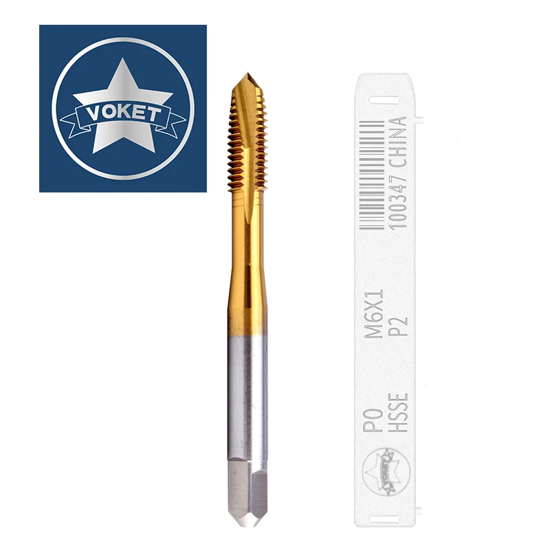 VOKET HSS Spiral Fluted Tap Spiral Pointed Tap Hand Tap M2 M2.5 M3 M3.5 M4 M5 M6 M8 M10 M12 M14 M16 M18 M20 Screw Thread Taps