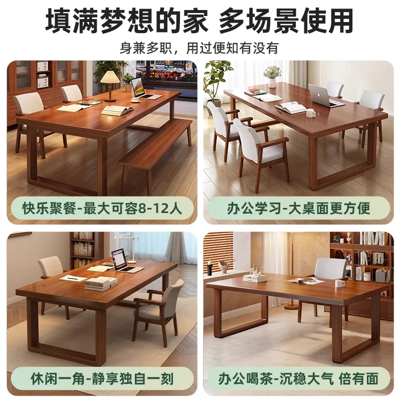 Desk to living room Solid wood core Home student study desk Computer table Double long table Large board table