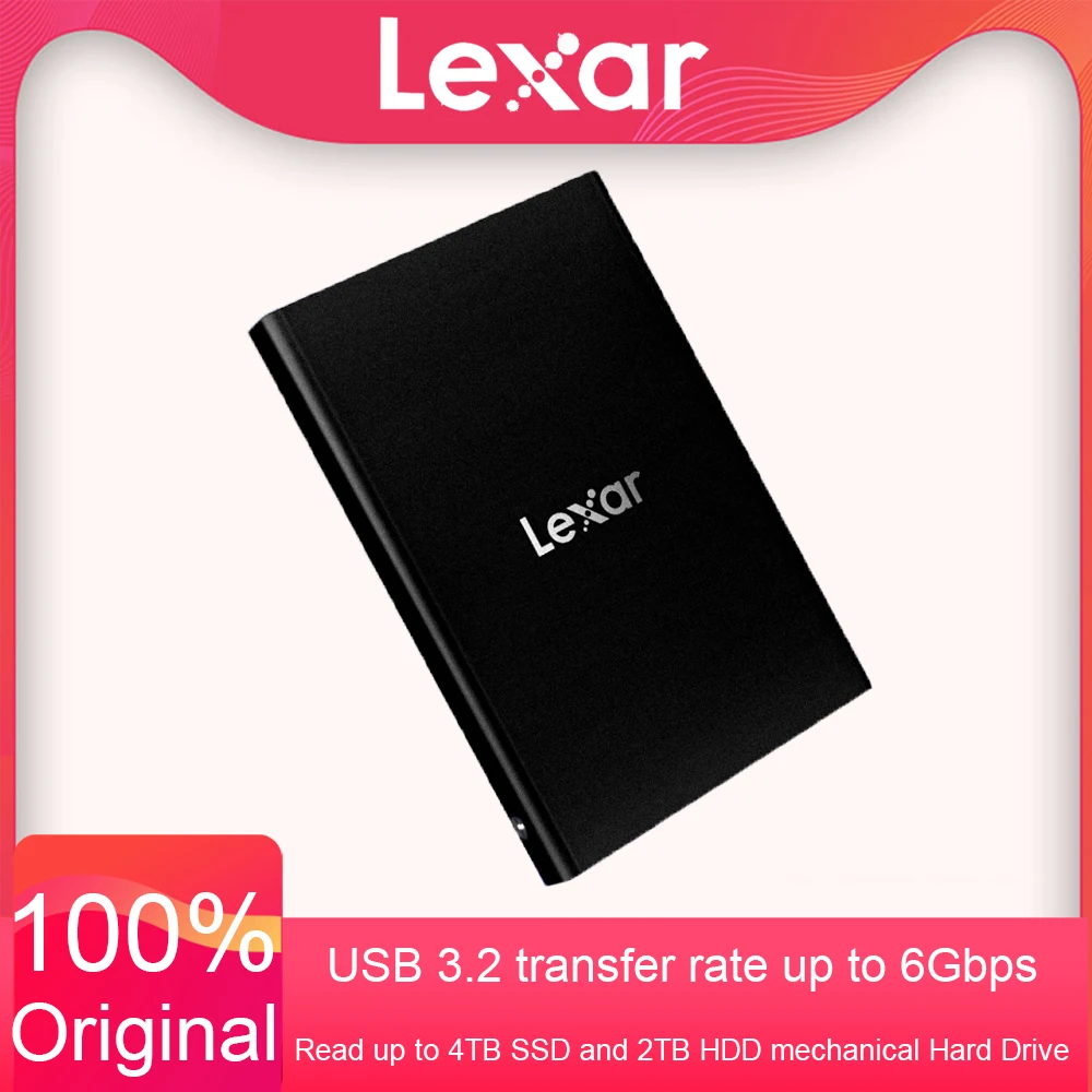 Lexar E100 2.5 بوصة USB Type A 6Gbps صندوق القرص الصلب المحمول USB3.2 عالي السرعة SATA الحالة الصلبة HDD USB 3.0 آلة عالمية