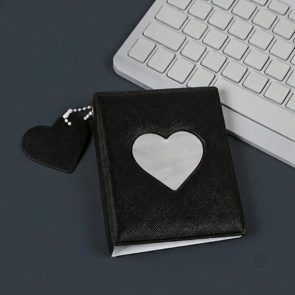 One 3-Inch Photo Album Holder, for Storing Photos, with a Heart-Shaped Design, Convenient for Carrying Around.
