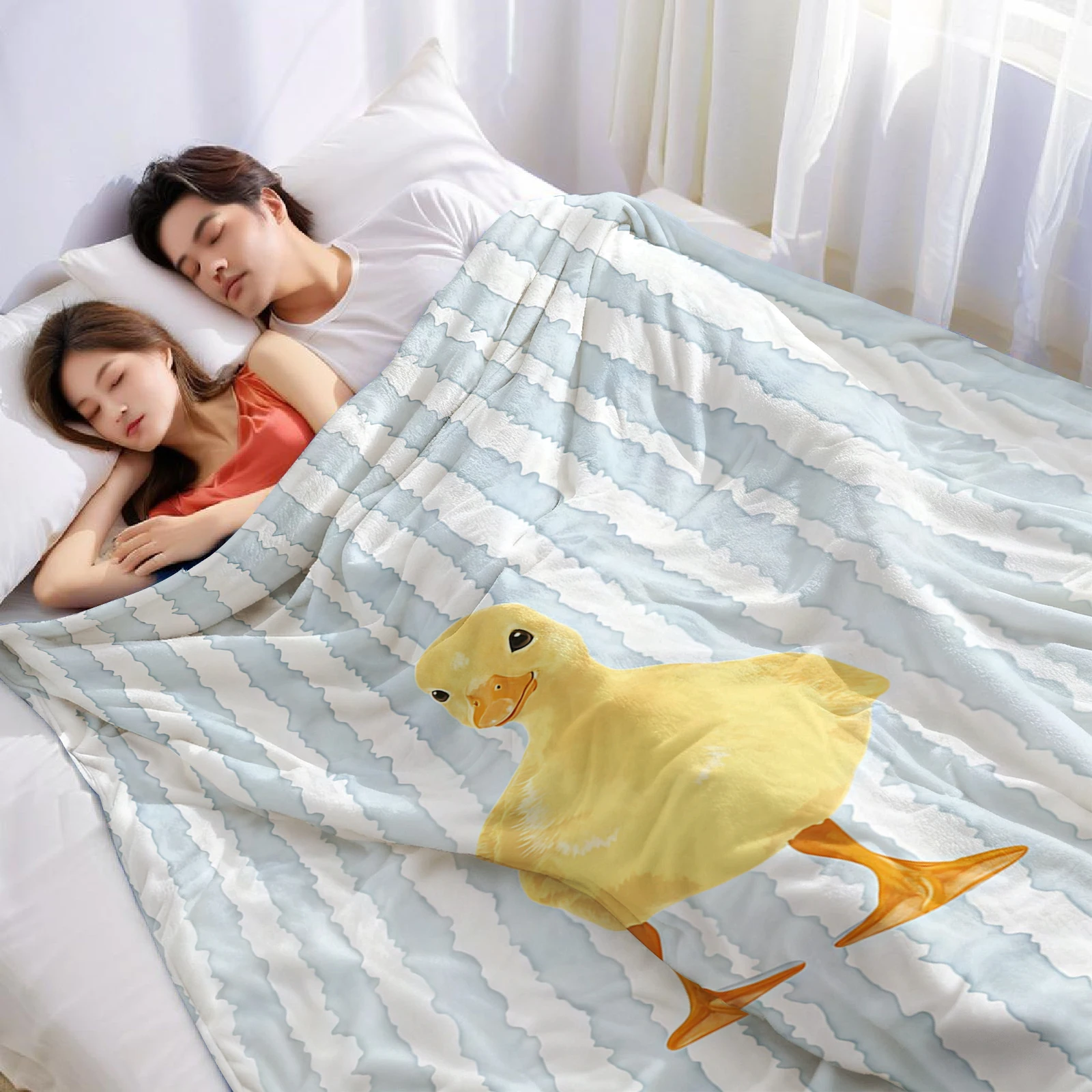 Little Duckling Ultra Soft Sherpa Fleece Blanket Fluffy Warm Halloween Cozy Throw for Sofa Couch Bedroom Gift All season