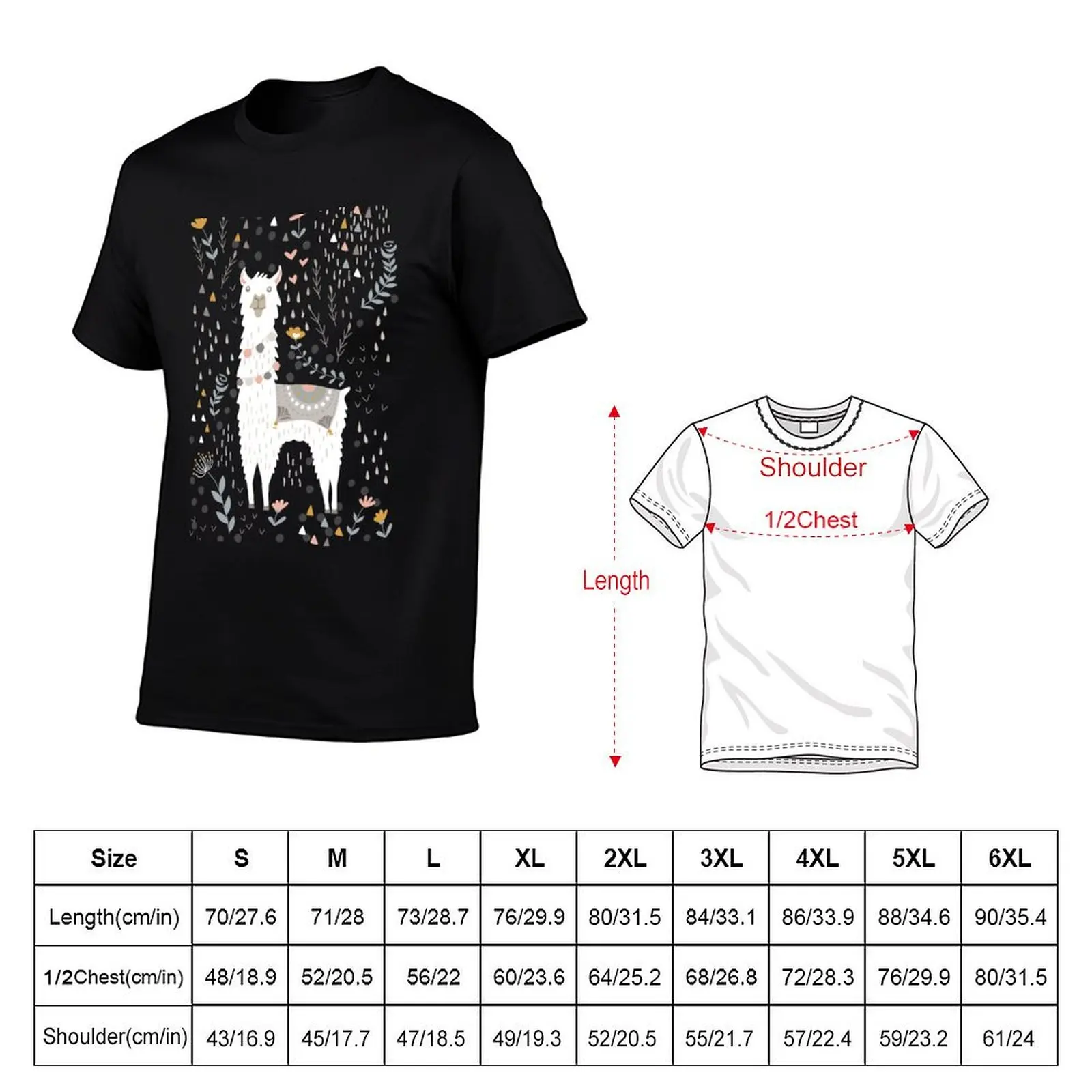 Llama on Warm Gray T-Shirt Anti-Fade Casual Tee Shirt