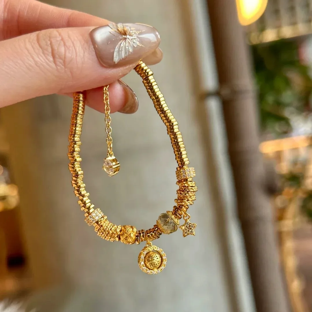 

Легкие роскошные новые браслеты в китайском стиле с нерегулярными бусинами для женщин, классический модный браслет со звездами, ювелирные изделия для банкета, подарок