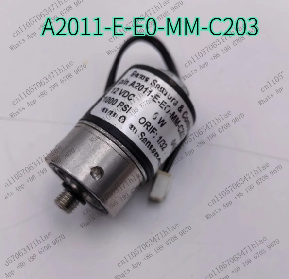 A2011-E-E0-MM-C203 Solenoid Valve, 12VDC, Power 6W, Pressure Resistance 1000 PSI, Tested OK