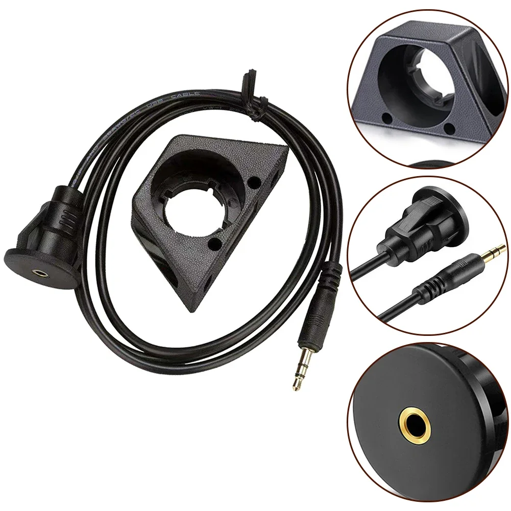 3.5mm Car Dashboard Panel Flush Mount Cable AUX Audio Waterproof Extension Cable Car Boat Motorcycle Waterproof Cable