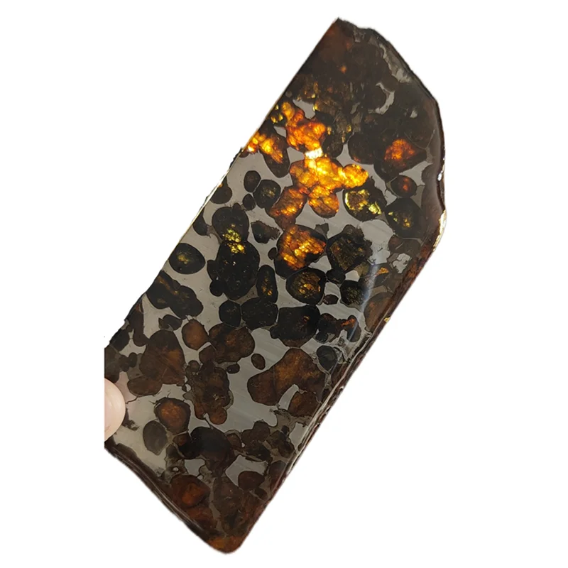 

High quality Olive Meteorite Slices Natural Meteorite Material Specimen Olive Meteorite Ornaments