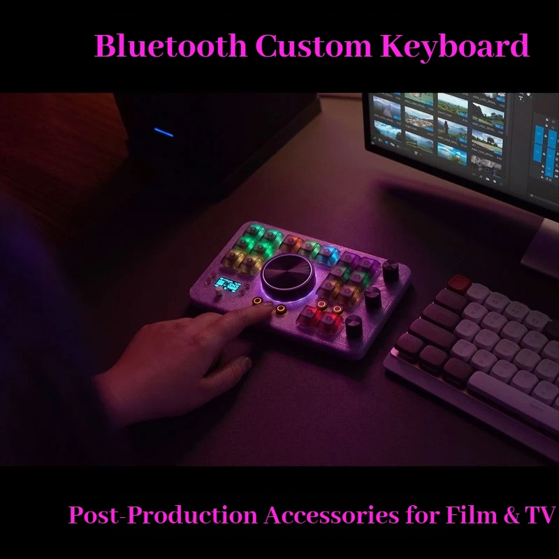 Custom Macro Keyboard Bluetooth Dual Mode Rgb Knobs Mini Screen Video Editing Photo Retouch Digital Drawing Game Office Keyboard