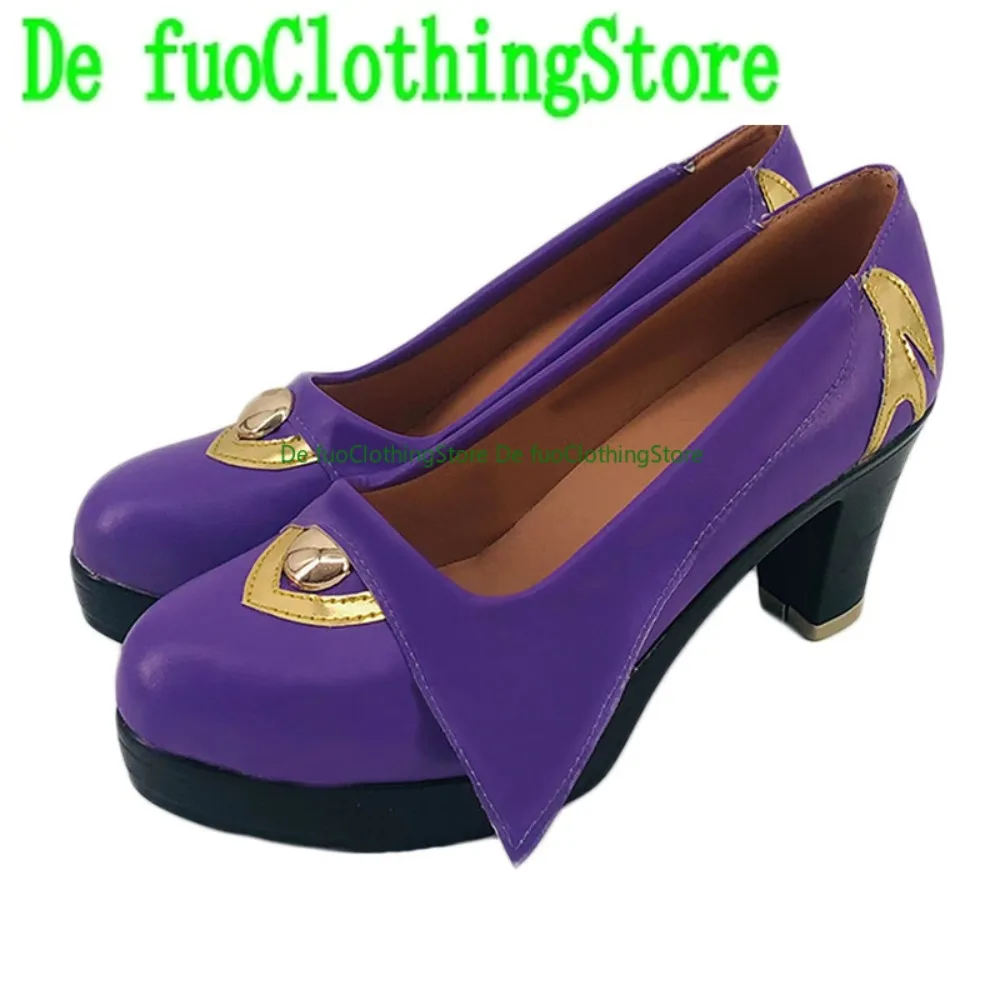 

Defuo Genshin Impact Keqing Cosplay Shoes Anime Boots Anime Game Role-playing Shoes And Boots Halloween Party