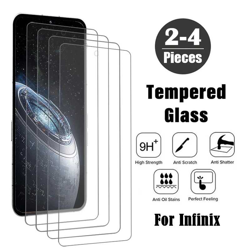 2-4Piece Screen Protector For Infinix GT 20 10 Pro Smart 9 8 7 6 HD Tempered Glass For Infinix Note 40X 40 30 Pro VIP Front Film