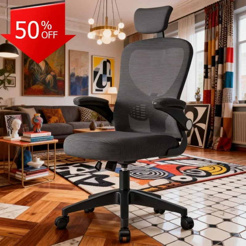 

Ergonomic Office Chair Support Mesh Computer Desk Chair Swivel Reclining Headrest Armrest Home Gaming Student Silla Furniture