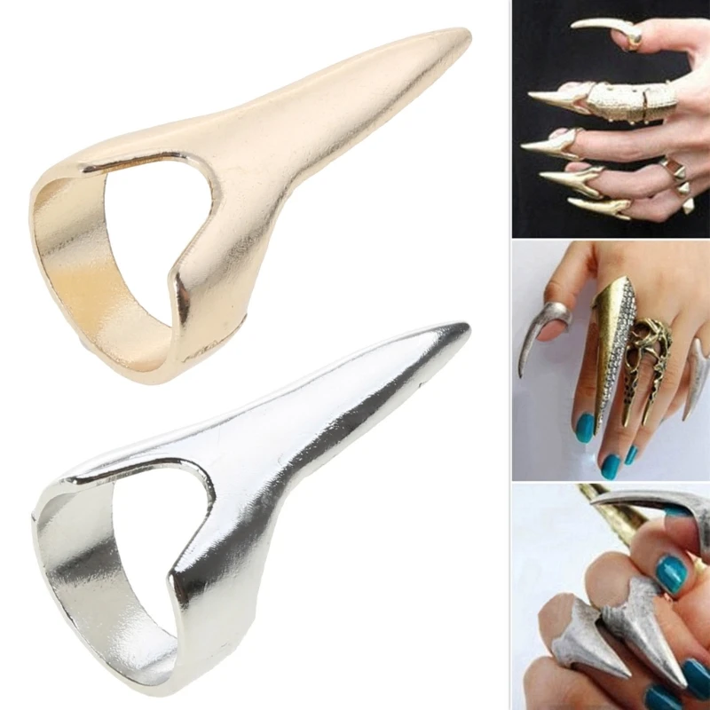 5PcsVintage Finger Ring Punk Hair Separation Ring for Hair Braiding Curling Punk Claw Ring Halloween Cosplay