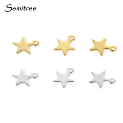 20pcs Stainless Steel Small Star Pendant Flat Charms for DIY Jewelry Making Necklace Decoration Bracelet End Tail Charm Supplies