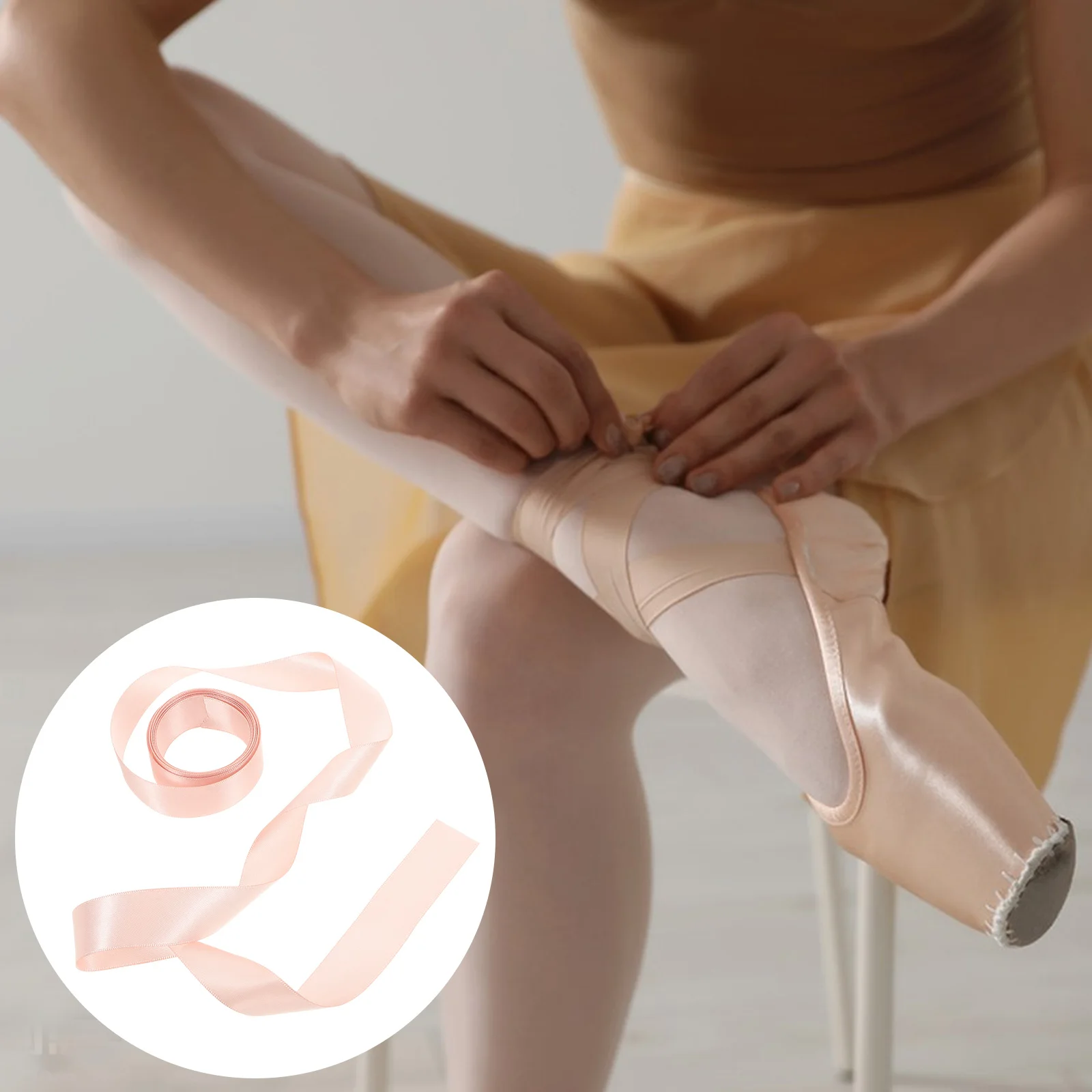 1 Roll Ballet Pointe Shoes Ribbon Soft Nonslip Decorative Ribbon for Ballet Dance Show Performance Decorative Shoe Ribbons