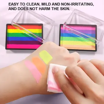 彩虹水性臉部身體彩繪顏料盤 節慶可水洗 25克 無毒 單筆臉部彩繪顏料 分層彩妝顏料 8 最佳銷售 彩虹臉部彩繪 - №3