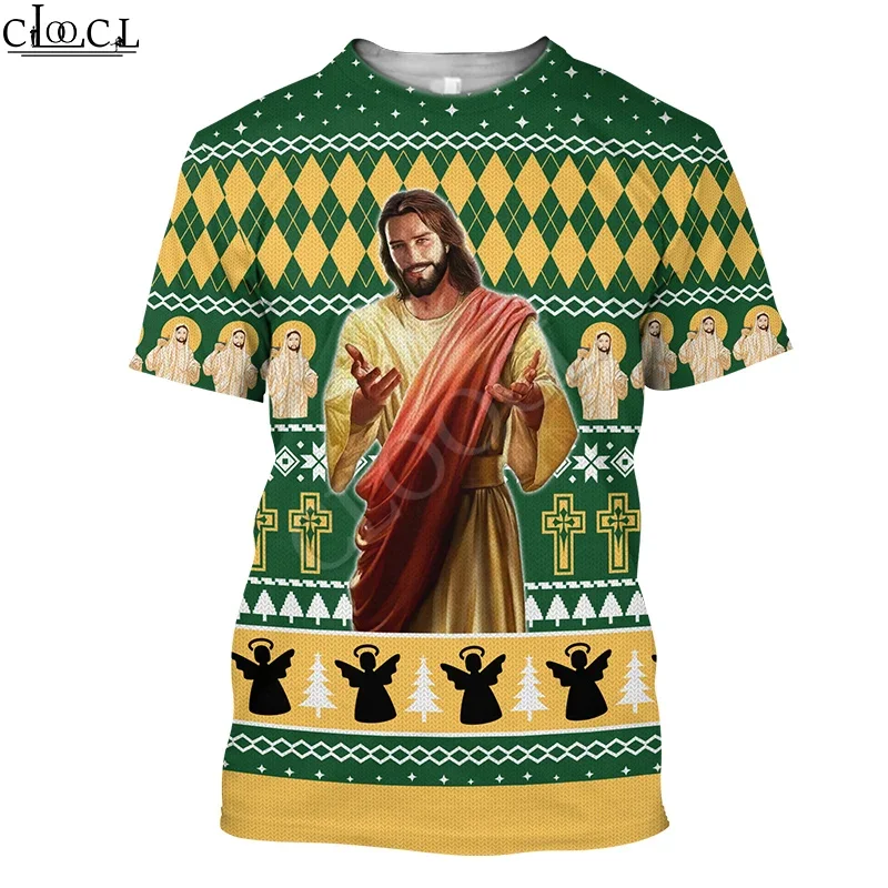 HX Newest Christian Jesus Catholic  T-Shirts Mens Women Short Sleeve Hip Hop Tshirt 3D Print Harajuku Tee Shirt Drop Shipping