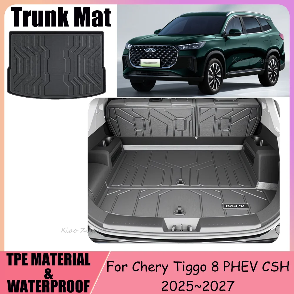 

For Chery Tiggo 8 PHEV CSH 2025~2027 2026 Car TPE Trunk Mat Anti-scratch Protection Grain Texture Interior Accessories