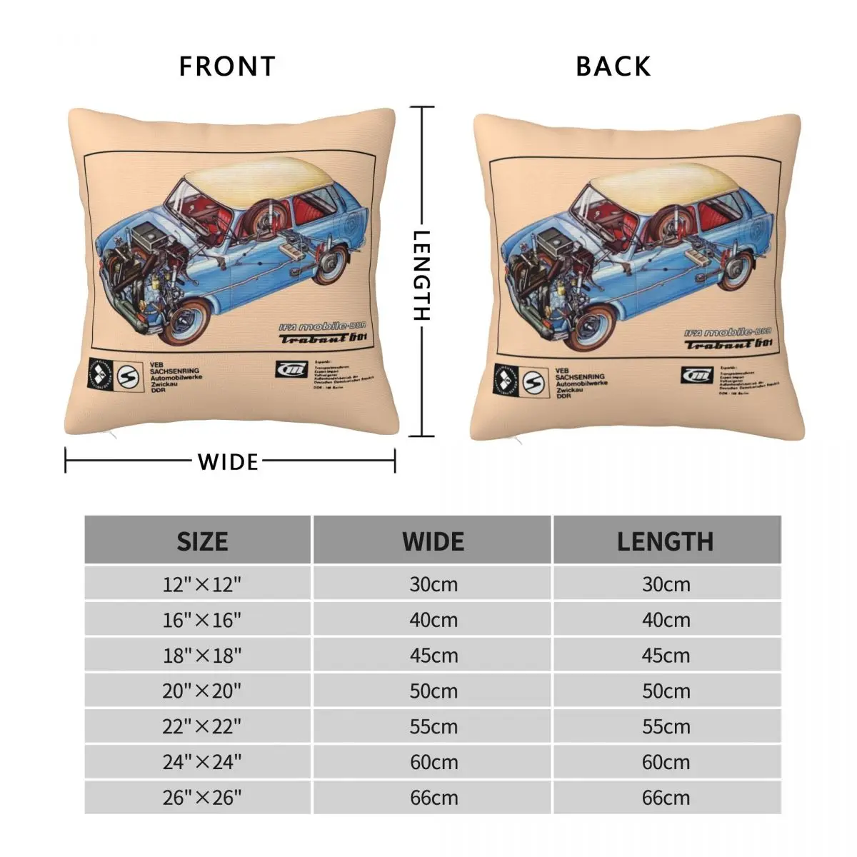 TRABANT 601 Throw Pillow Bed pillowcases Decorative pillow case anime girl Cushion Covers For Living Room