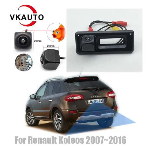 Cámara de visión trasera VKAUTO Fish Eye para Renault Koleos para Samsung QM5 H45 HY 2007 ~ 2016 CCD HD cámara de respaldo de estacionamiento inverso