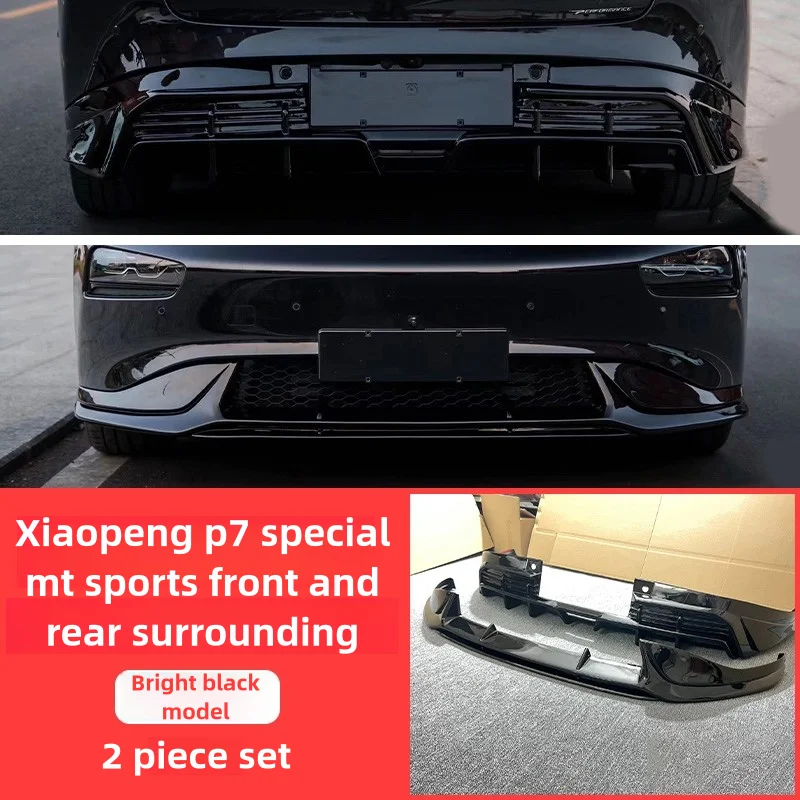 

For Xpeng P7 20-2022 Gloss Black Front Bumper Splitter Lip Bumper Diffuser Spoiler Guard