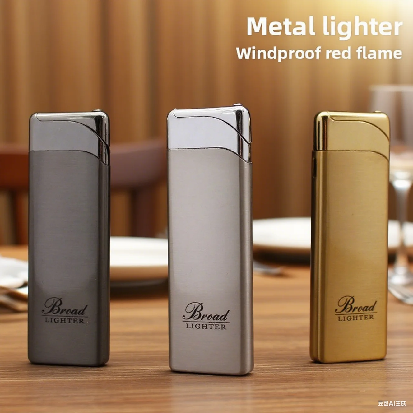 

New Ultra-thin Turbo Butane Metal Lighter Red Flame Windproof Gas Lighter Cigarette Cigar Accessories Men's Gifts Outdoor Tools