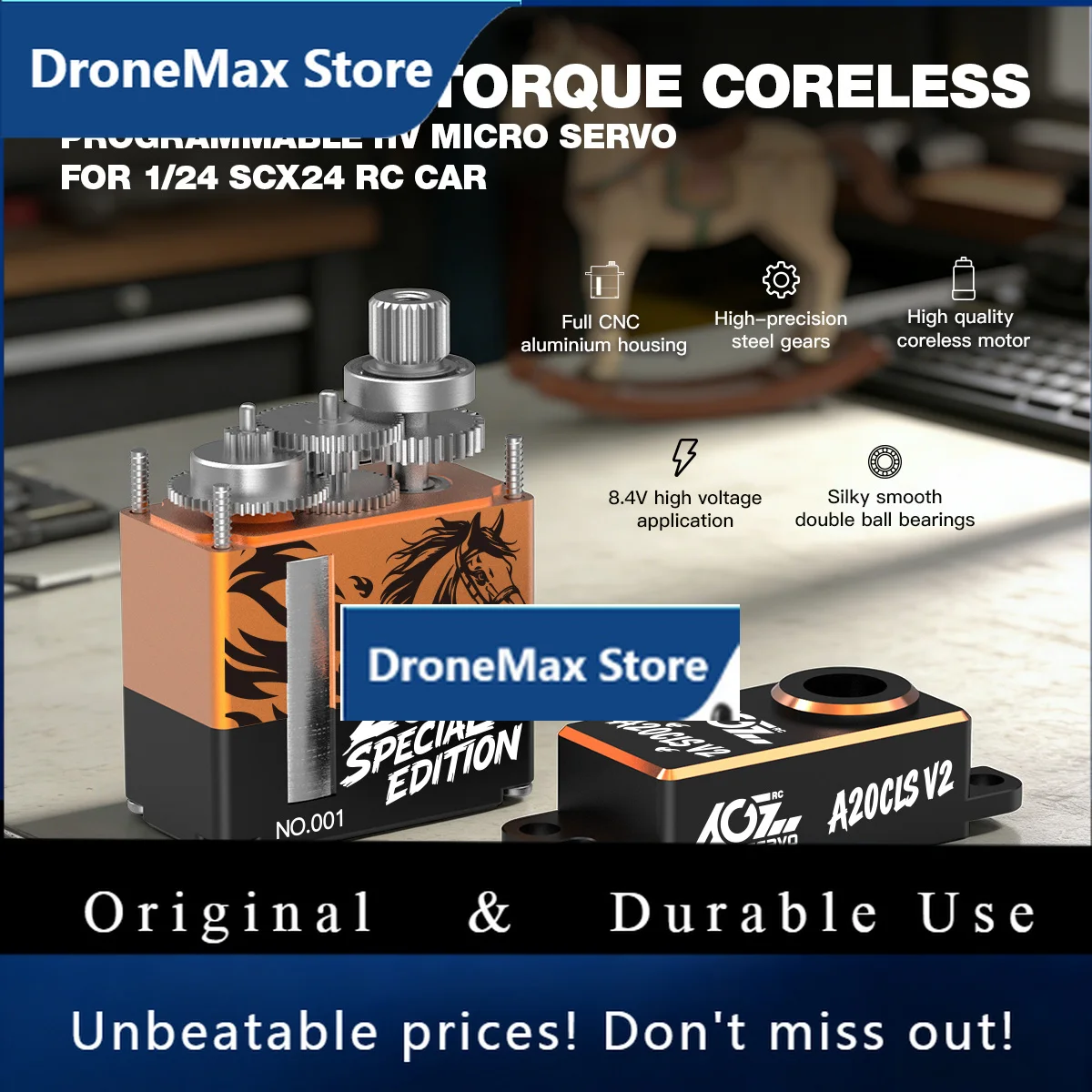 DroMaAGFRC Servo A20CLS Special Edition 7.5KG Digital Micro RC Steering Servo Motor RC Car Helicopter Airplane Robot Boat