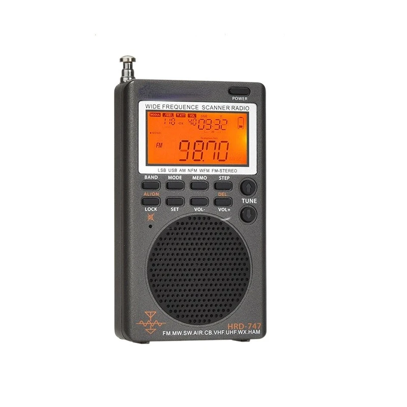 HRD-747 Portable All-band Digital Display DSP Radio Cross-country for VHF/UHF Channels