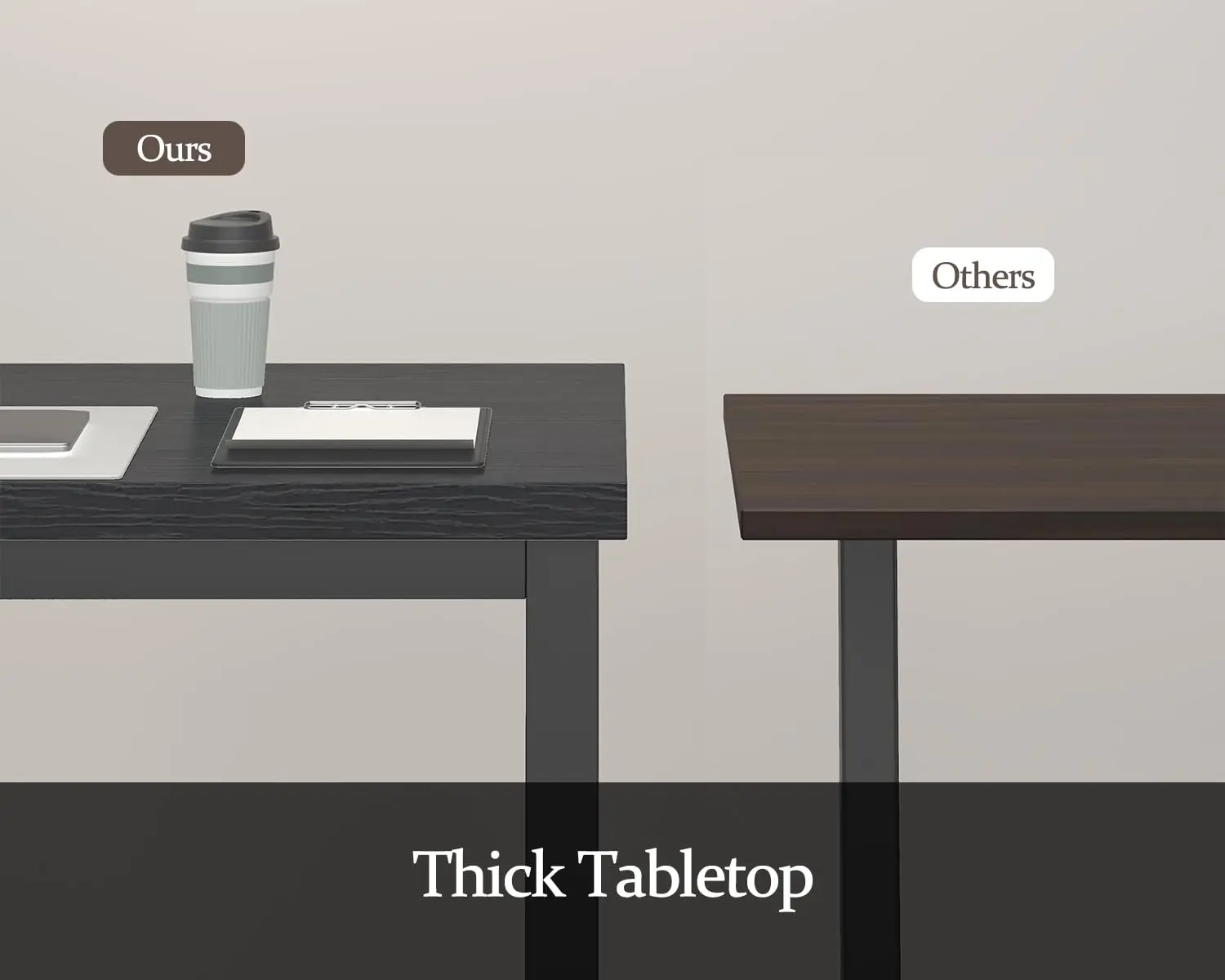 #70.8 Inch Large Computer Desk, Modern Table with Thick Tabletop, Spacious Gaming Desk for 2 People, Study Writing, Customized