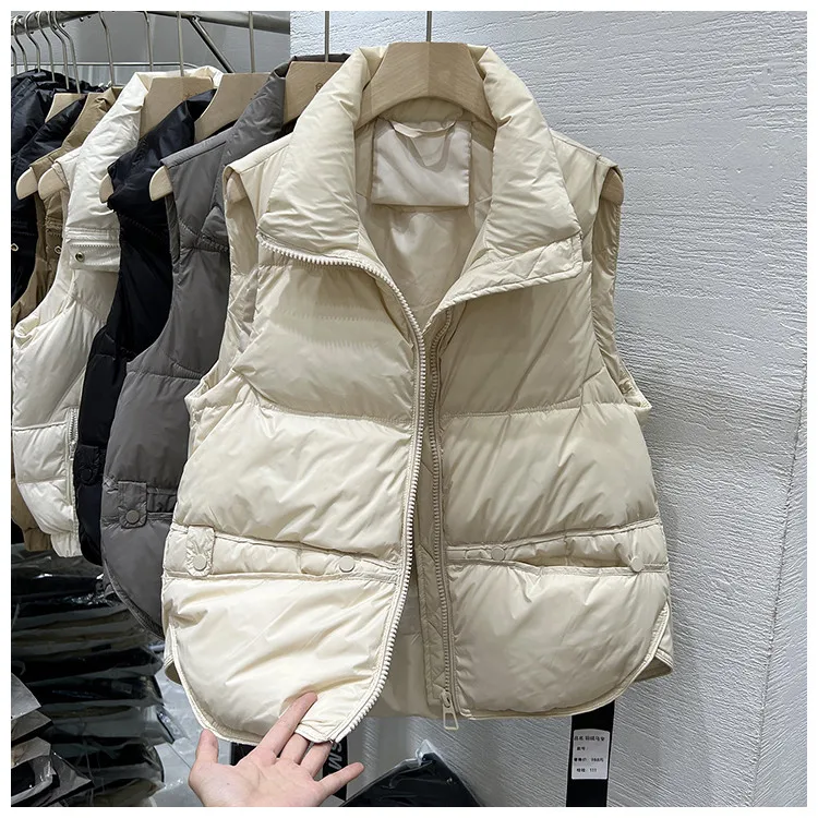 Women Autumn Winter Down Cotton Vest Jacket 2025 New Women Loose Stand Collar Vest Coat Women Short Vest Jacket Cotton Waistcoat 132 S73a08d617c14495db5fca4ecb14b491f5