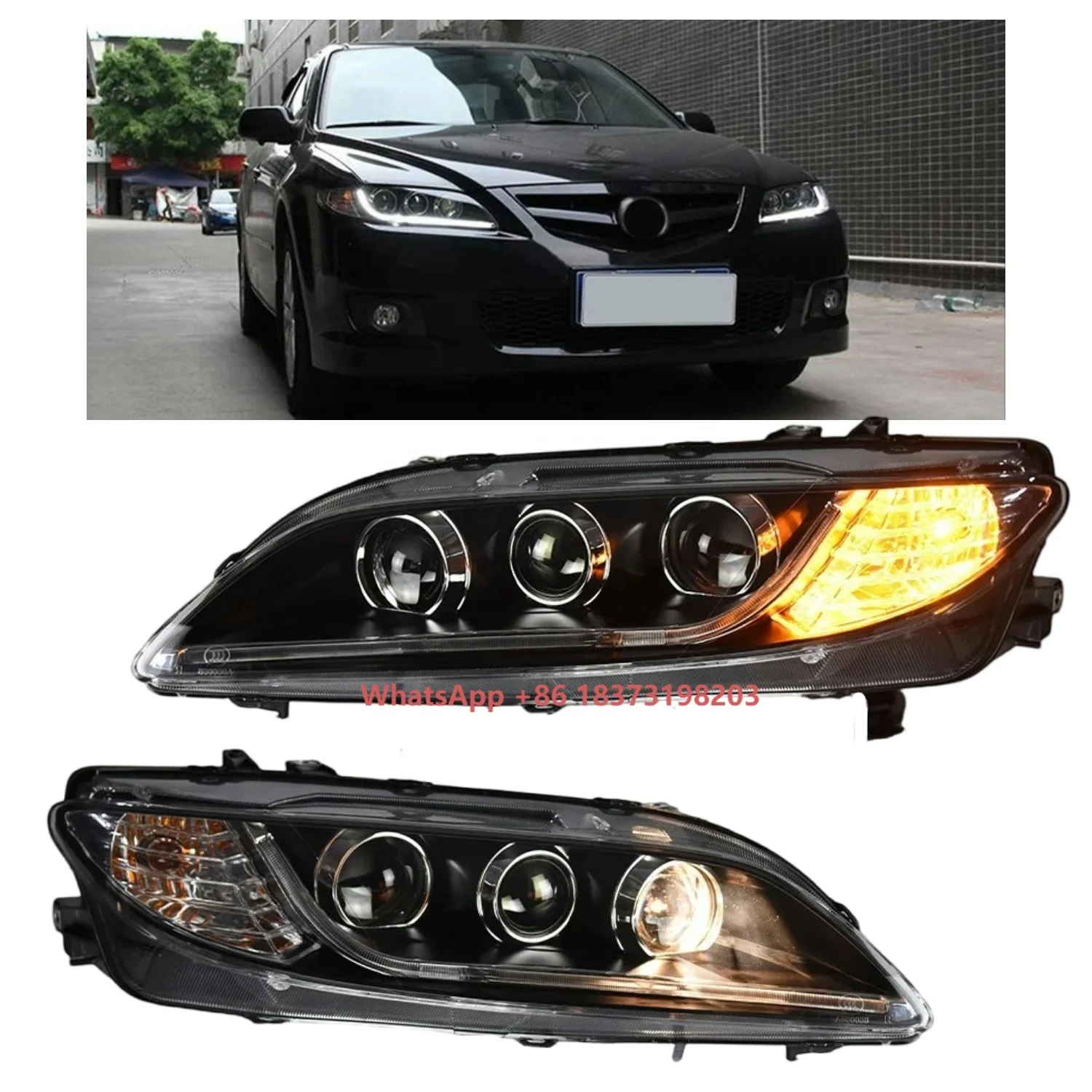 

Atenza 2004-2012 светодиодная модифицированная фара DRL, обновленная динамическая передняя лампа, автоаксессуары, автозапчасти для Mazda6