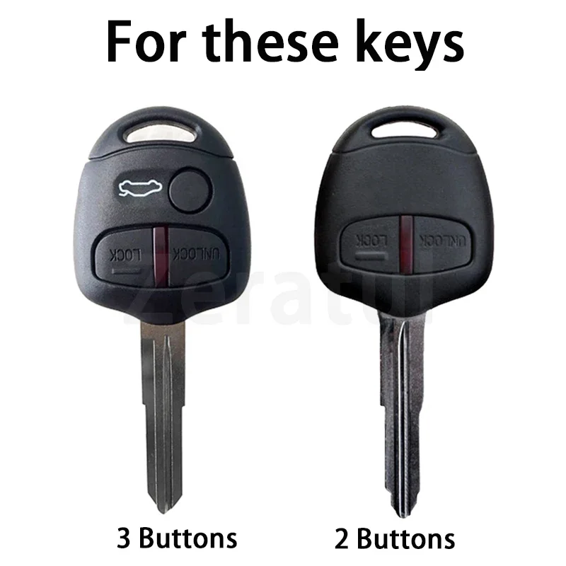 For Mitsubishi Outlander Colt LANCER Grandis Pajero Sport ASX 2/3 Buttons Silicone Auto Key Cover Key Holder Case Accessories