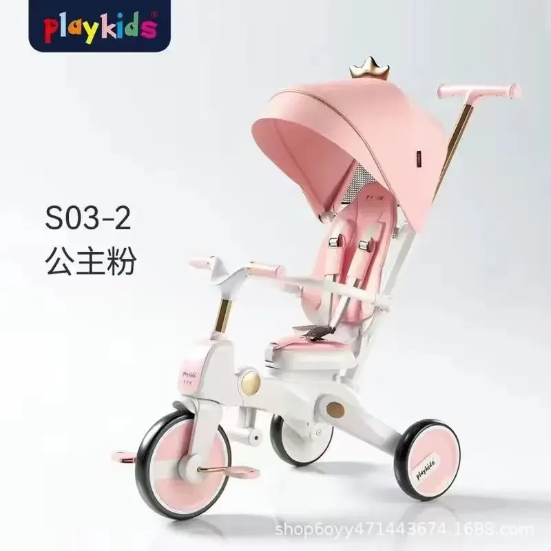 Children's Multifunctional Balance Bike 7-in-1 Tricycle Slide Bike Foot Pedal Slide Bike, Learning Bike Gift