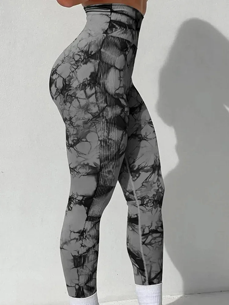 2025 New Tie Dye Palestra Leggings da donna Dimagranti Vita alta Stretti Pesca Butt Pantaloni sportivi da jogging per le donne Leggings da yoga senza soluzione di continuità