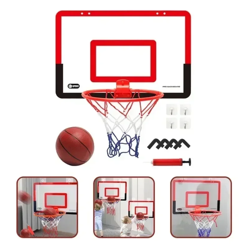 Punch Free Wall Hanging Basketball Backboard Foldable Rim Net Set Indoor Household Wall Mount Shooting Sports Entertainment Kit view 5