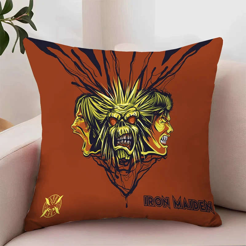 I-Iron Maiden Fan Gifts Cushion Cover 45x45 Cushions Covers Pillow Cases Decorative Home Decor Pillowcase 40x40 Bed Pillowcases