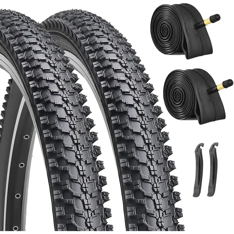

Hycline 2-Pack Mountain Bike Tires Set: 20/24/26/27.5-inch Folding Replacement Puncture-Resistant Bicycle Tires and Pair 20/24/2
