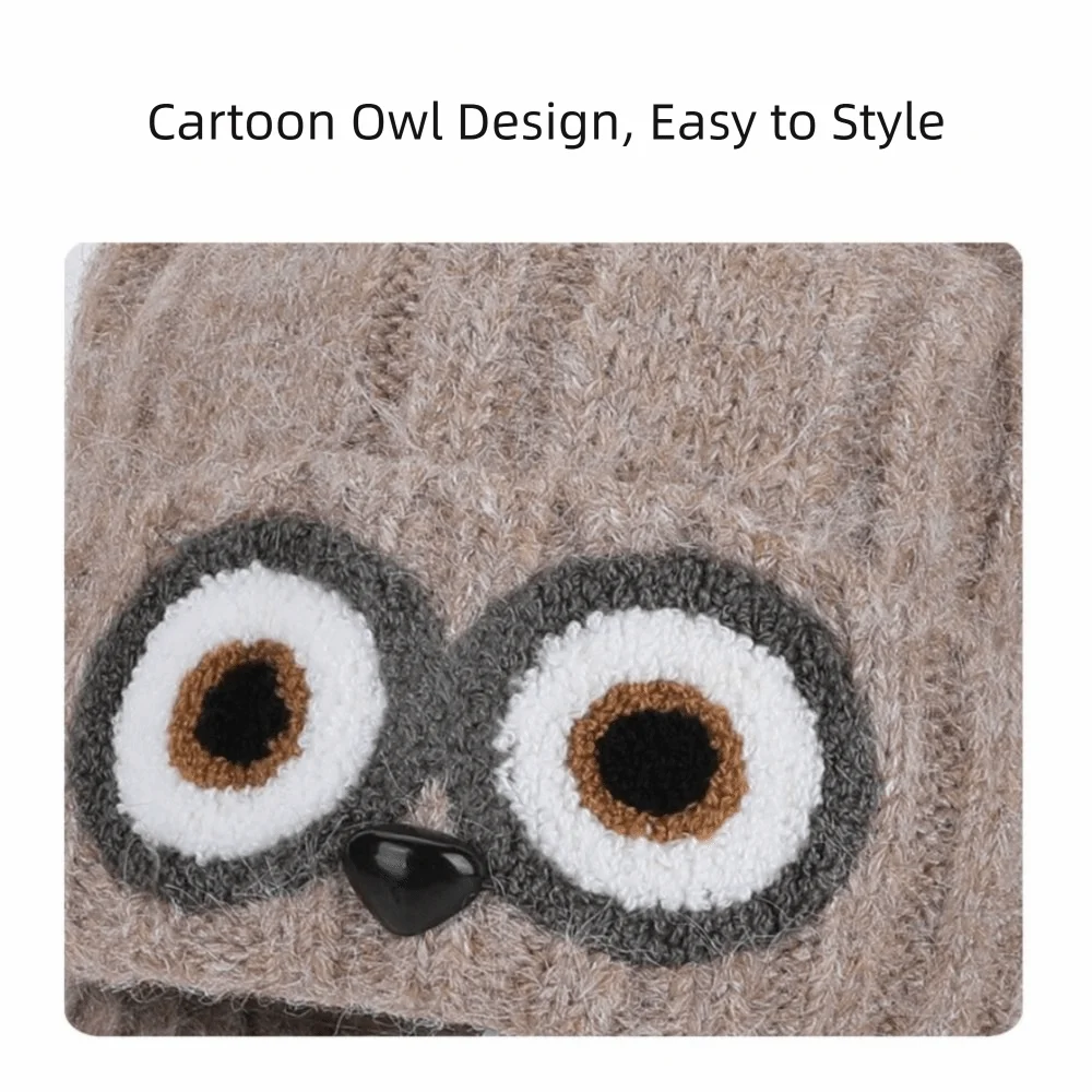 Knit Design Knitted Beanie Hat Ear-Warming Feature Earmuffs Included Woolen Winter Cap Ear Protection Thick Material