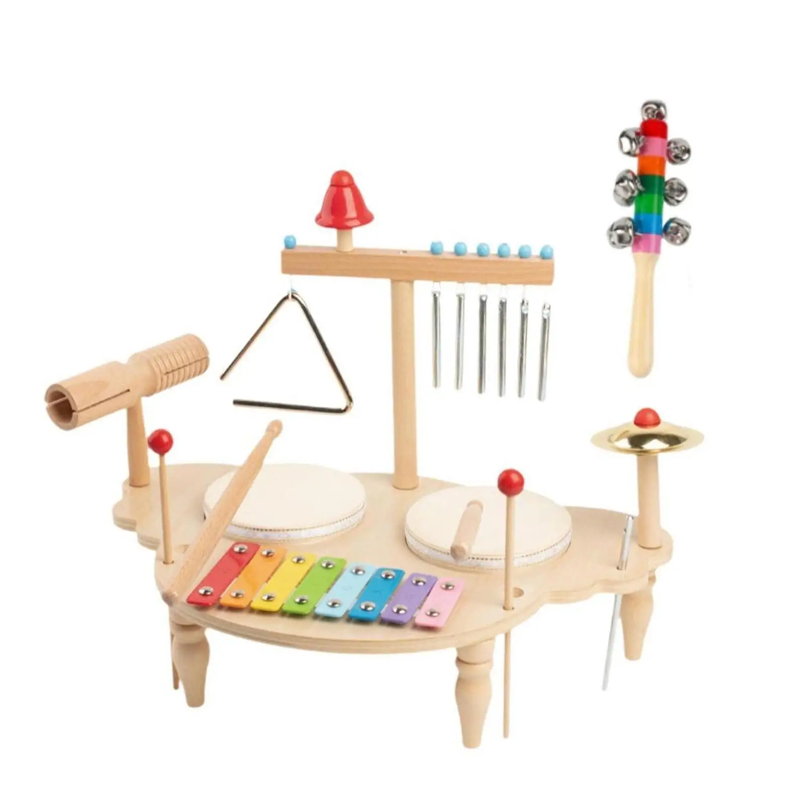 Juego de batería de xilófono, platillos, instrumentos de percusión para niños pequeños, regalos navideños