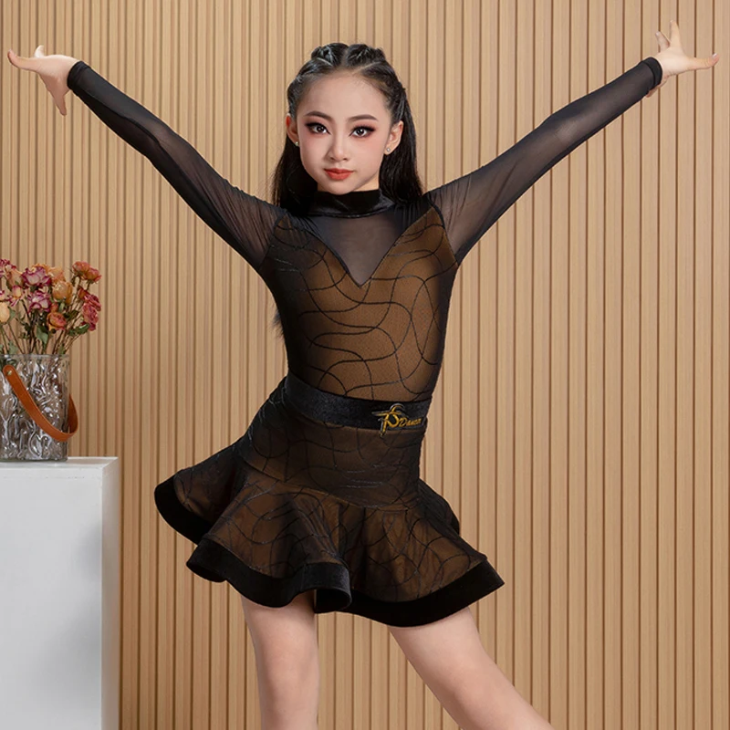 2025 padrão nacional dança de salão vestido profissional meninas dança latina desempenho traje palco roupas dança sl13921