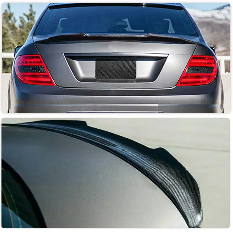 Carbon Fiber Rear Trunk Spoiler Wings for Mercedes-Benz C Class W204 C300 4-Door 2007-2014 Car Rear Spoiler Boot Lid Wing Lip