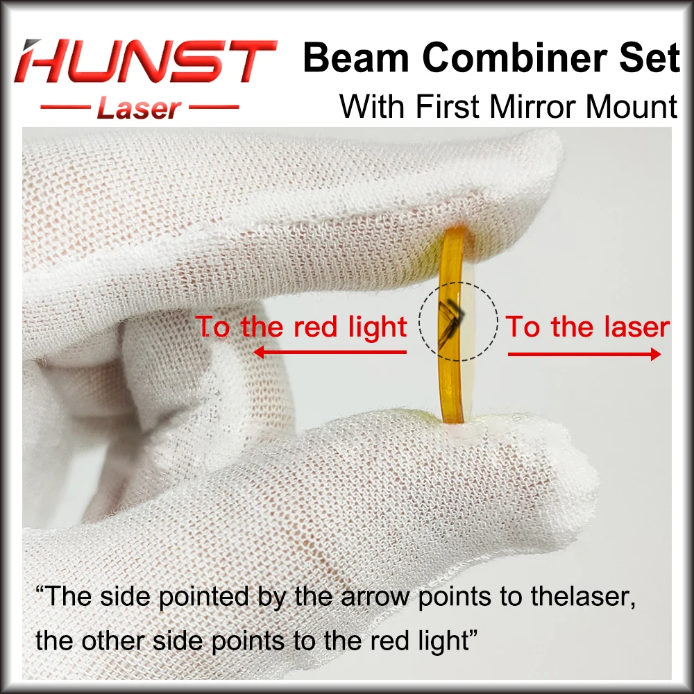 HUNST Beam Combiner zestaw 25mm wiązka laserowa Combiner + mocowanie lustrzane + Laser czerwona wskazówka dla CO2 maszyna do laserowego cięcia i