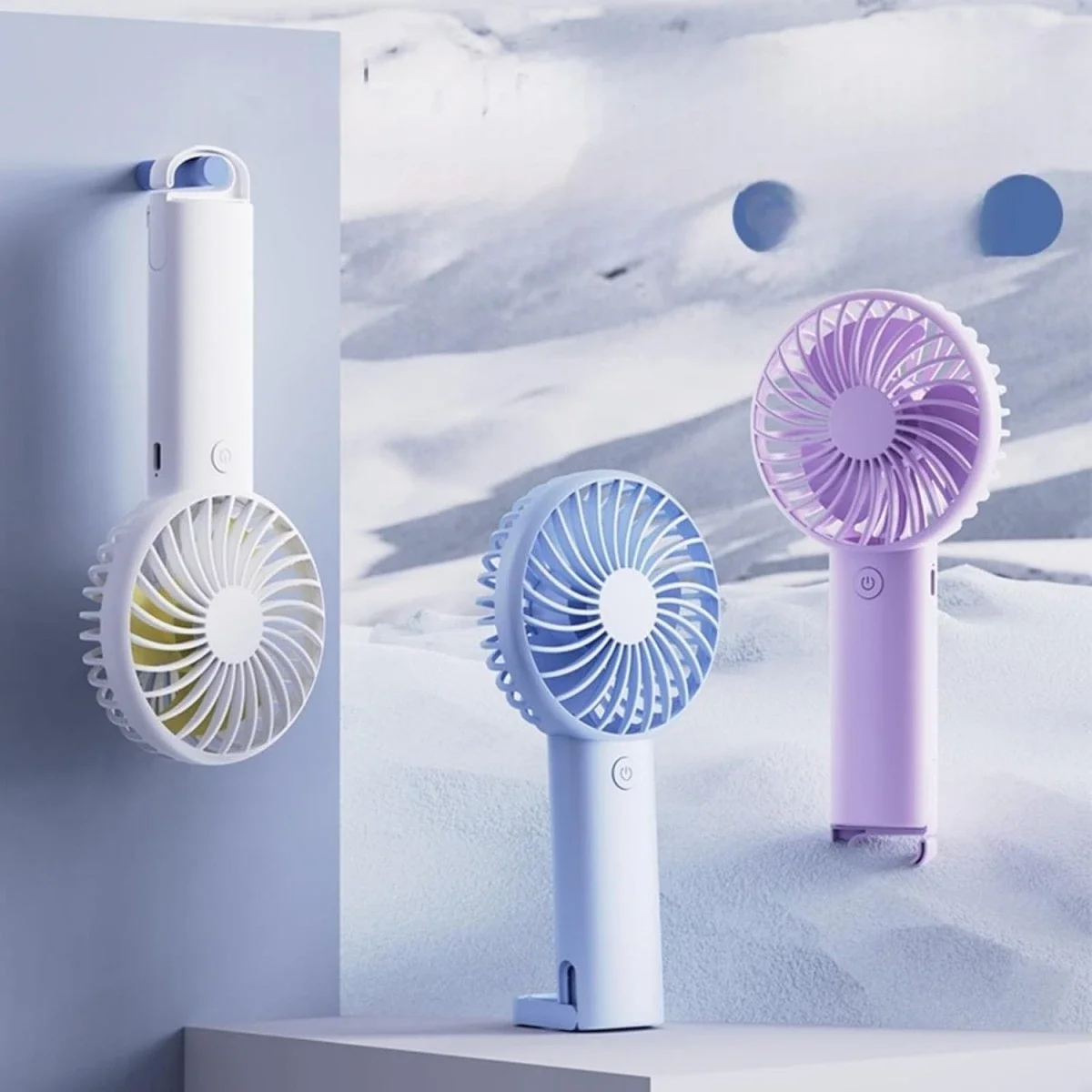 New mini USB charging hook-style small fan-handheld, portable, quiet, desktop fan