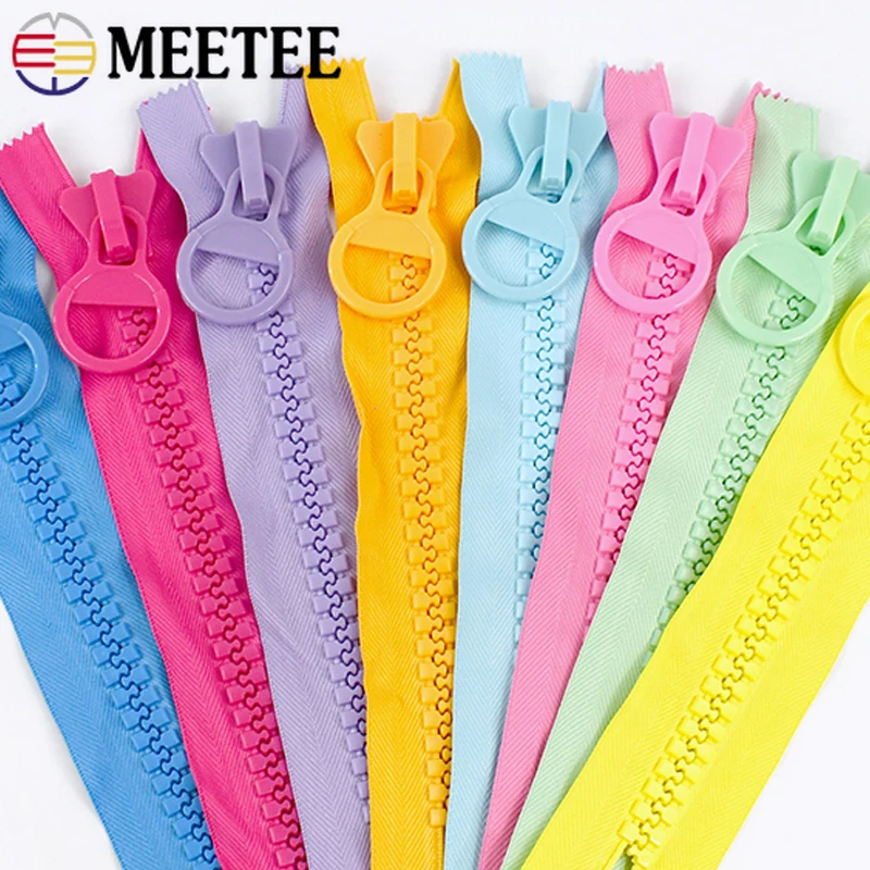 

1-10Pcs Meetee 25cm Extra Large Resin Zippers for Bags No Endless Lock Zipper Pocket Decor Zips DIY Garment Sewing Accessories