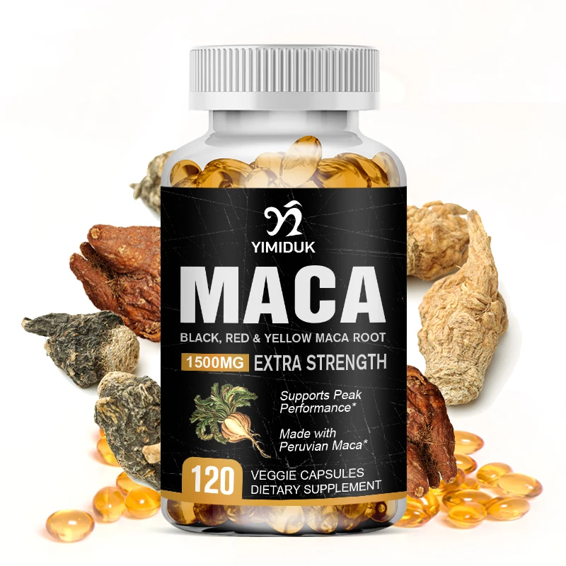 

Natural Maca Root Capsules with Ashwagandha Extract Supplements -Energy, Endurance, Men's Energizer for Stamina Booster for Men