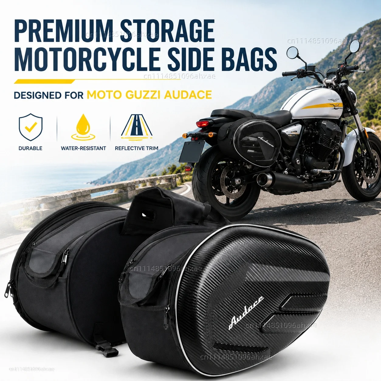 For Moto Guzzi Audace 2015-2020 Cruiser 2PCS Motorcycle Pannier Bags Luggage Saddle Bags Side Storage Fork Travel Pouch Box