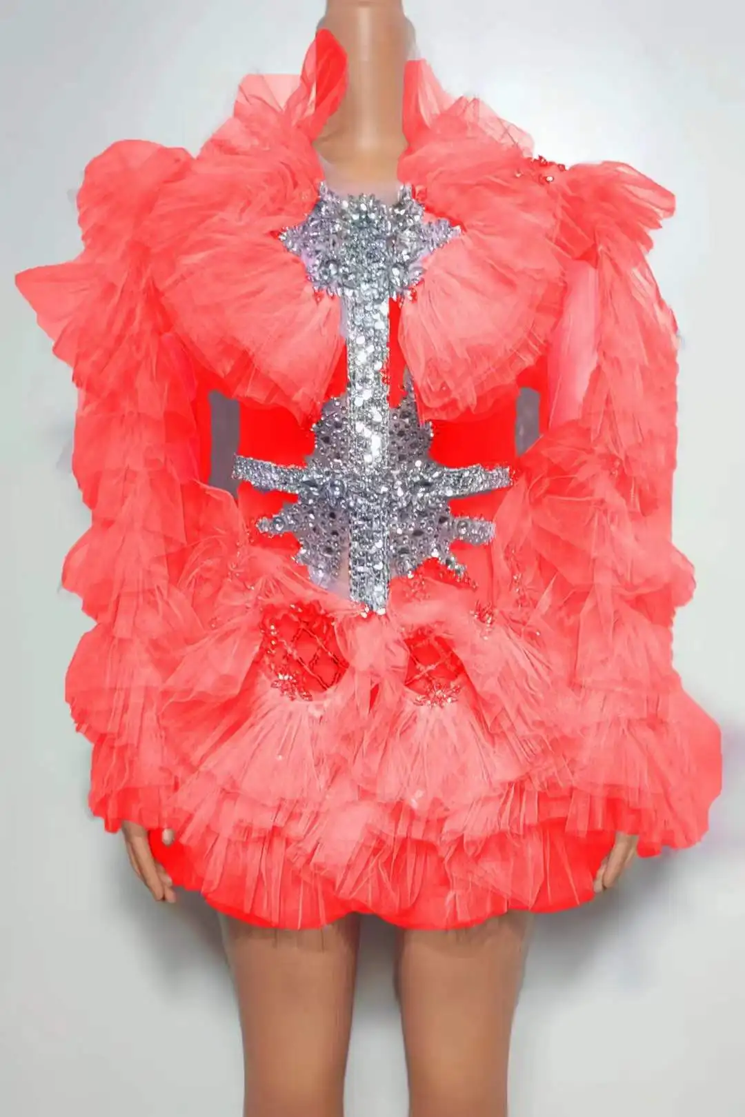 Pink Black Red Celebrate Dance Women Costume Drag Queen Outfit Cheerleading Carnival Clubwear Mardi Gras Photo Shoot Props 2024