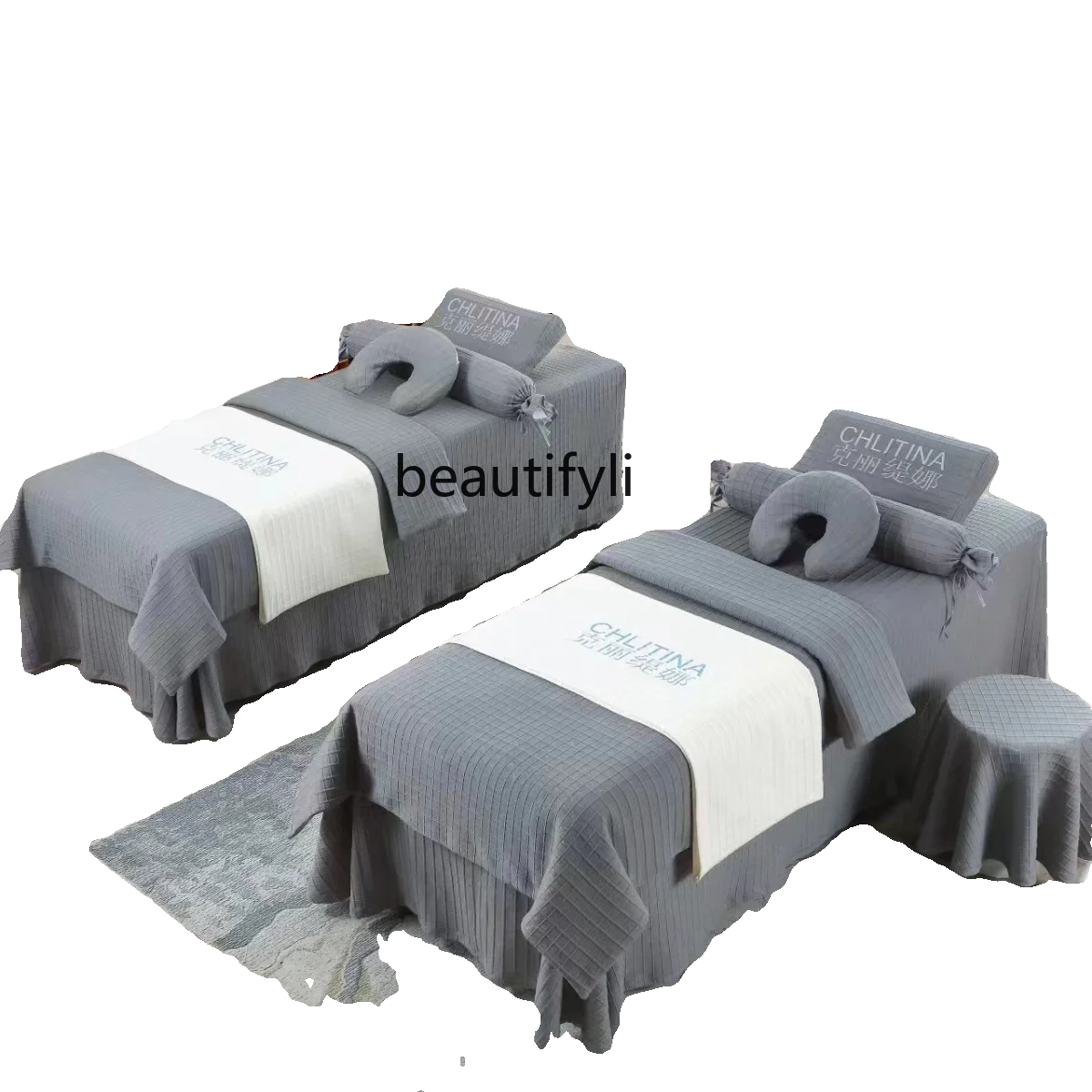 

Facial Bed Bedspread Four-Piece Set Bedspread European Solid Color Facial Bed Special Massage Physiotherapy Massage Bed Sheet