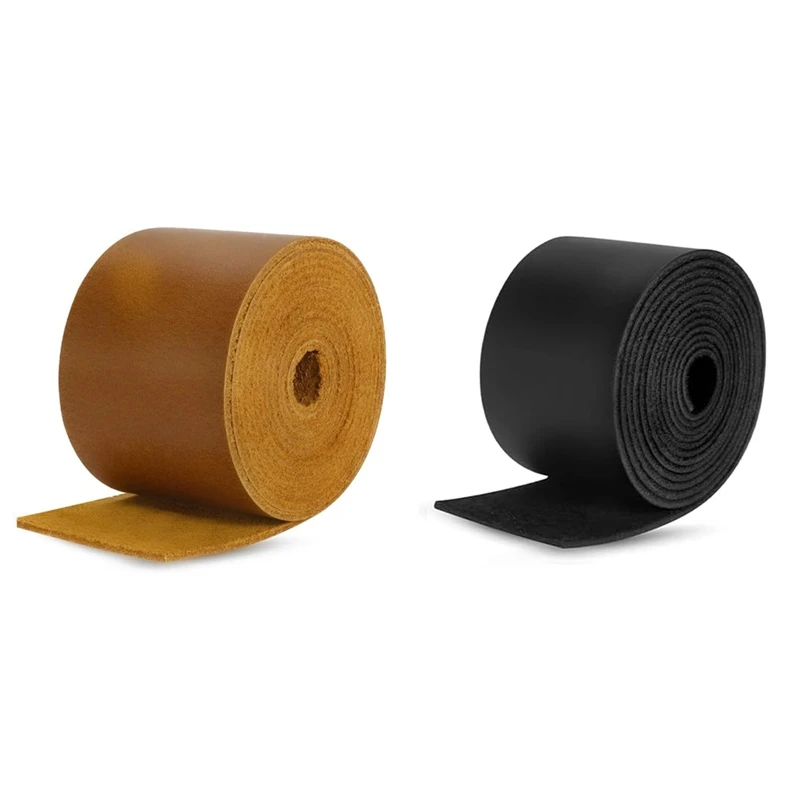 NEW-2In Wide Flat Leather Straps For Crafts,8In Long Top Grain Leather Strips 2Mm Thick Leather Strips For DIY Crafts