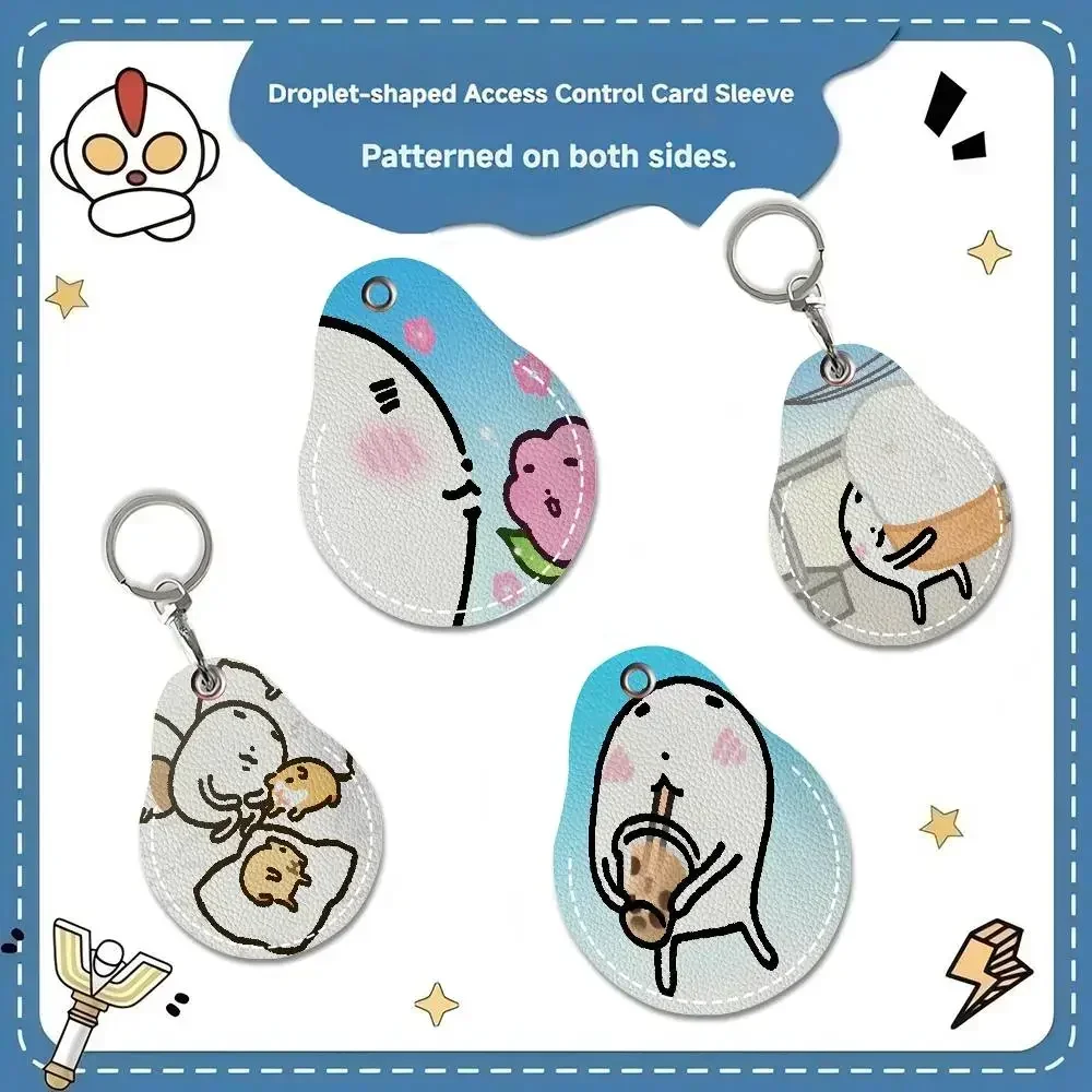 K-Karasuno Energetic-Sporty 1PCS PU Leather Keychain Protective Case Door Lock Access Control Tags Card Bag Key Tag Ring