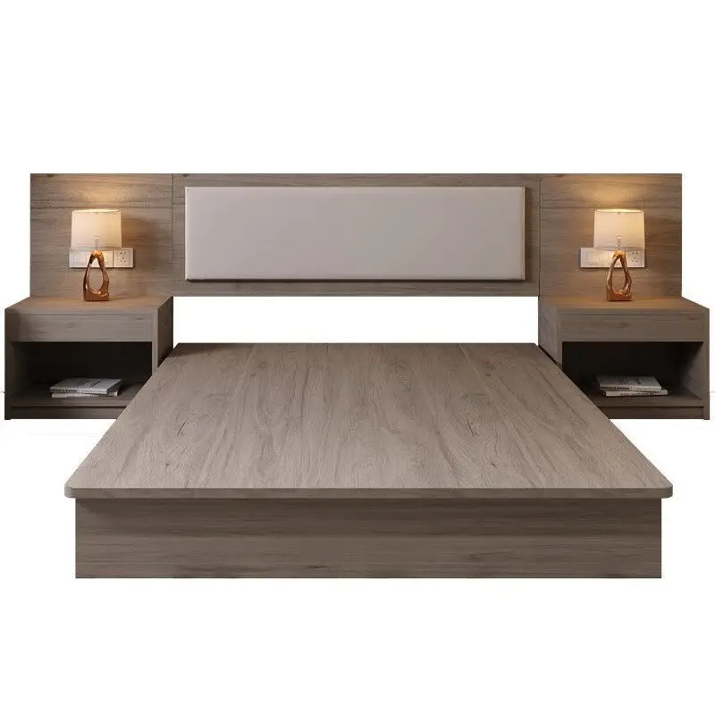 #Custom Full Size Solid Wood 3 4 5 Star Hotel Bedding Sets Furniture Single Double Bed