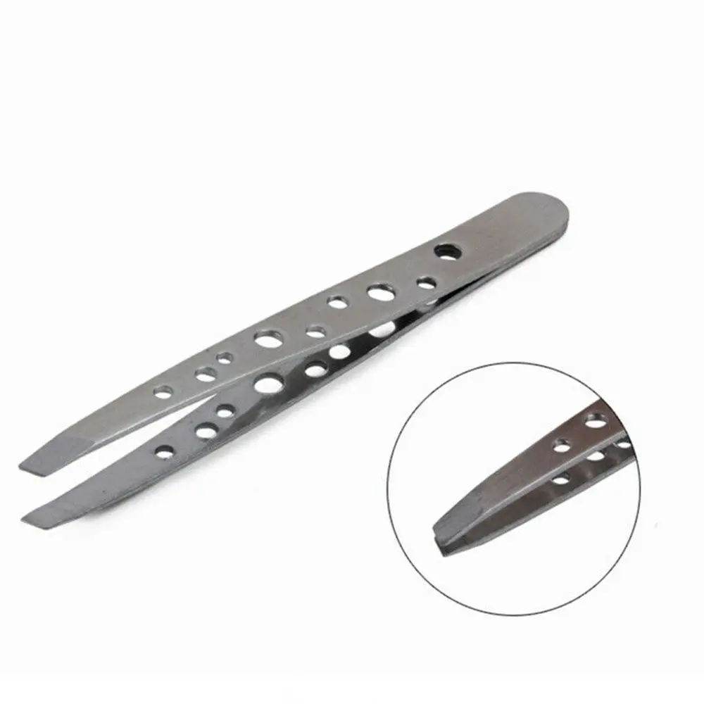 Professional Makeup Tools Stainless Steel Beard tweezers Threading Tweezers Eyebrow clip Tweezers Bevel brow clip